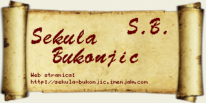Sekula Bukonjić vizit kartica